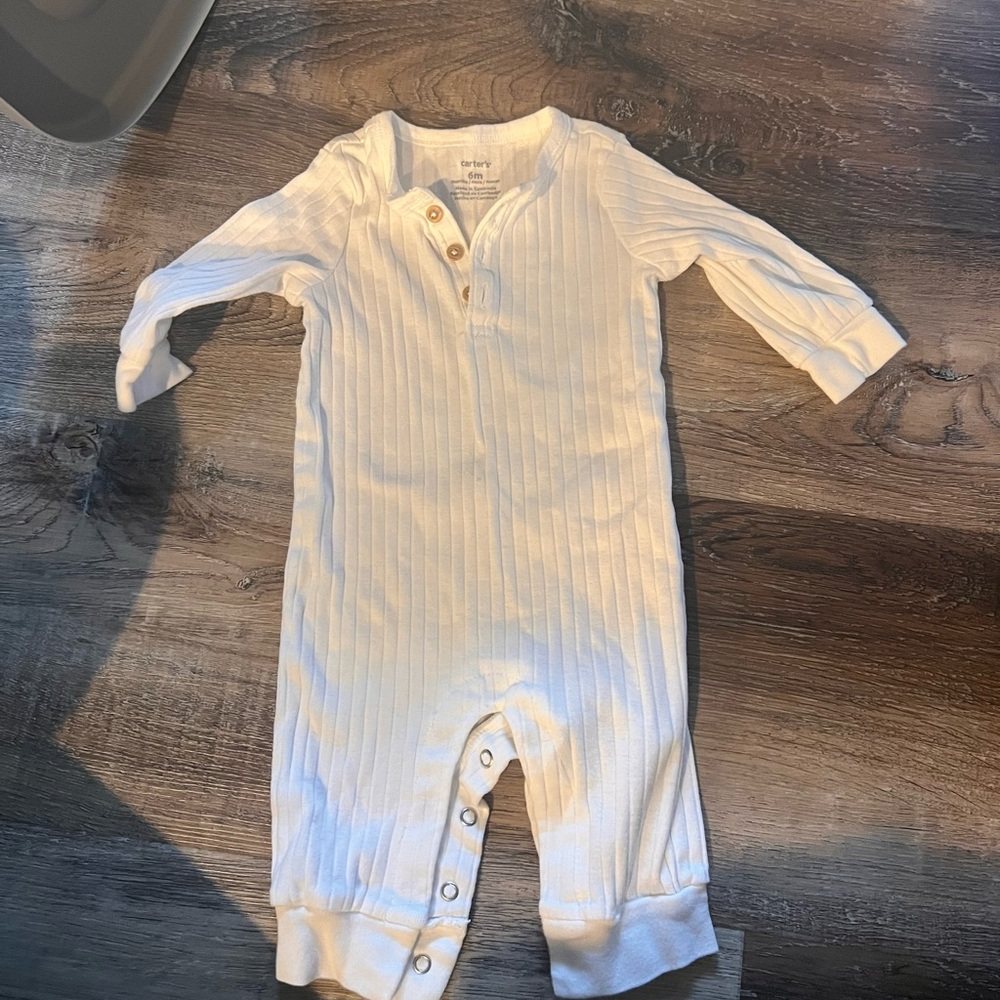 Carter's white Ribbed Kids One Piece